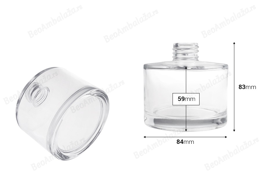 Cilindrična staklena bočica 200mL (PP28) pogodna za osveživač prostora-dimenzije_slike