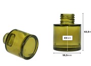 Cilindrična staklena bočica od 50 mL u karamel ili maslinastoj boji, pogodna za osveživač prostora-dimenzije_slike