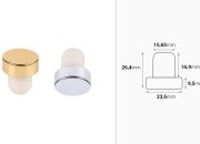 Čep od sintetičke silikonske plute f15,5 sa srebrnim ili zlatnim vrhom – 6 kom-dimenzije_slike