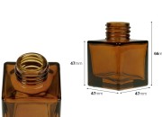 Četvrtasta staklena bočica od 50 mL u karamel ili maslinastoj boji, pogodna za osveživač prostora-dimenzije_slike