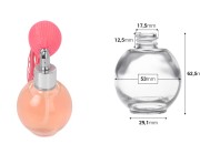 Staklena flašica 50 mL (18/415) u obliku kugle-dimenzije_slike