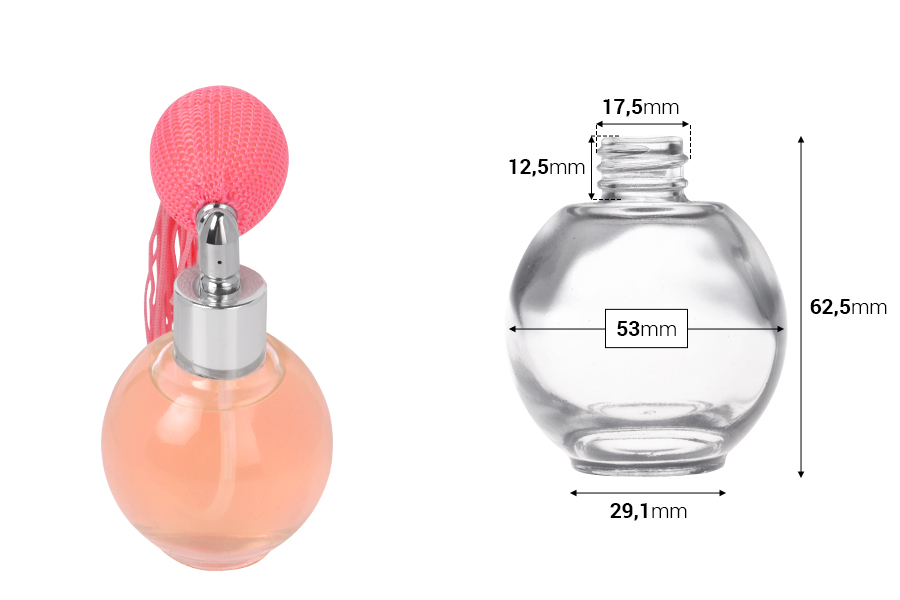 Staklena flašica 50 mL (18/415) u obliku kugle-dimenzije_slike