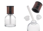Providna staklena bočica od 100 mL - osveživač automobila sa braon/crnim zatvaračem, čepom i pamučnim štapićem-slika_proizvoda