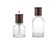 Providna staklena bočica od 100 mL - osveživač automobila sa braon/crnim zatvaračem, čepom i pamučnim štapićem-grupa_slika