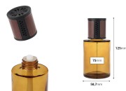 Staklena bočica od 120 mL - osveživač automobila sa braon/crnim zatvaračem, čepom i pamučnim štapićem-dimenzije_slike