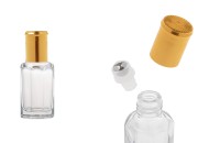 Roll-on staklena šestougaona bočica od 10 mL sa metalnom kuglicom i zlatnim zatvaračem-slika_proizvoda