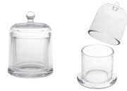 Dekorativna staklena fondanjera 120 mL sa zvono poklopcem-slika_proizvoda