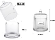 Dekorativna staklena fondanjera 120 mL sa zvono poklopcem-dimenzije_slike