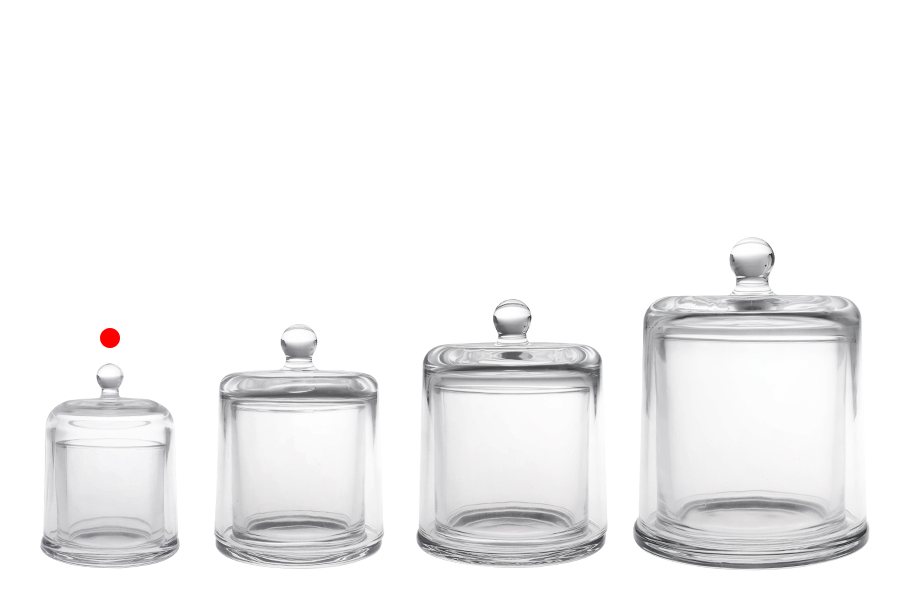 Dekorativna staklena fondanjera 120 mL sa zvono poklopcem-grupa_slika