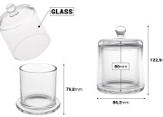 Dekorativna staklena fondanjera 210 mL sa zvono poklopcem-dimenzije_slike