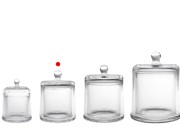 Dekorativna staklena fondanjera 210 mL sa zvono poklopcem-grupa_slika