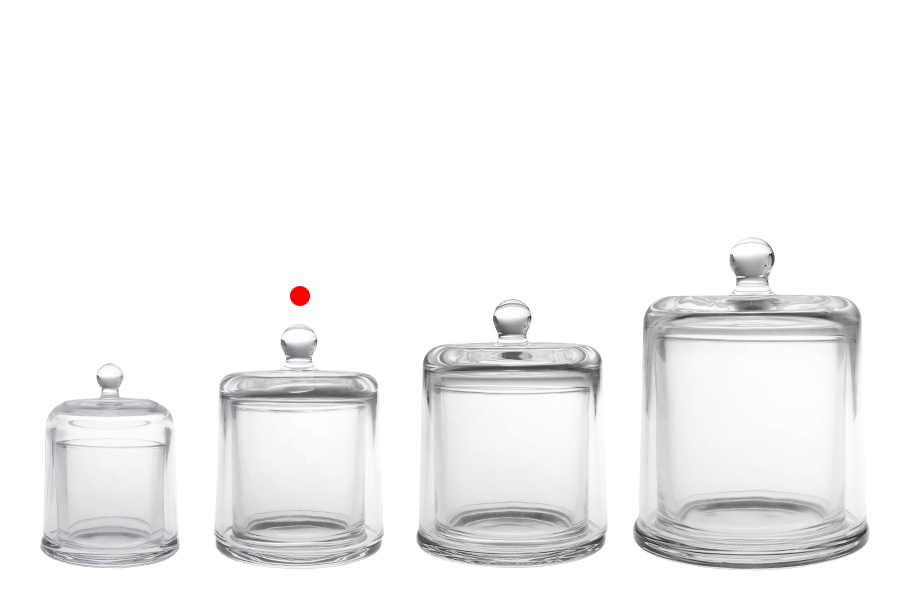 Dekorativna staklena fondanjera 210 mL sa zvono poklopcem-grupa_slika