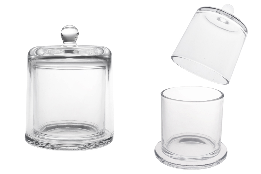 Dekorativna staklena fondanjera 390 mL sa zvono poklopcem-slika_proizvoda