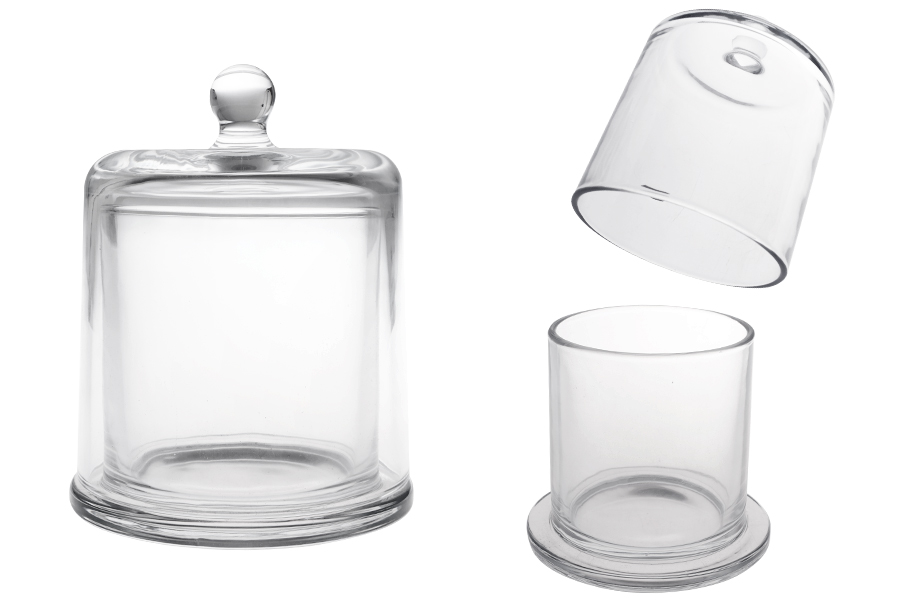 Dekorativna staklena fondanjera 730 mL sa zvono poklopcem-slika_proizvoda