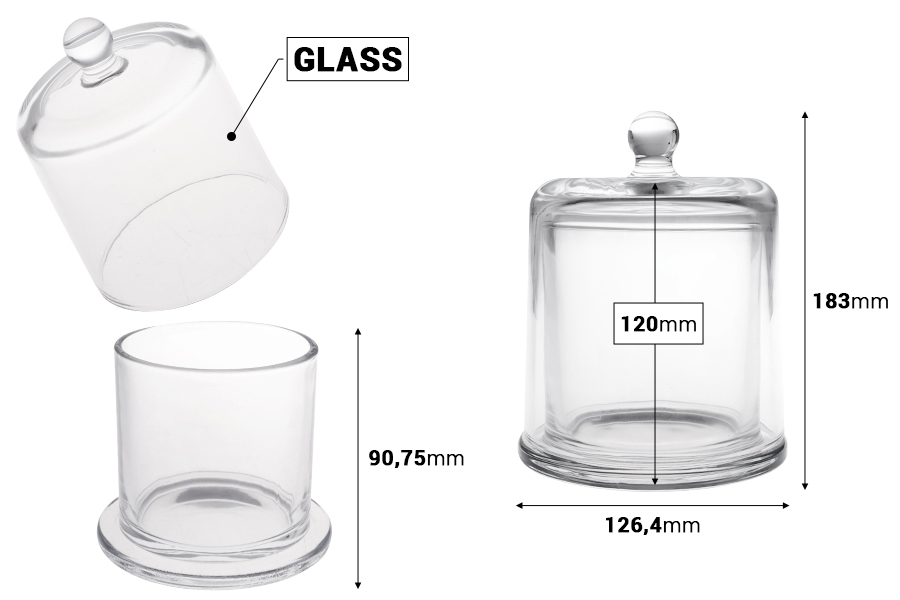 Dekorativna staklena fondanjera 730 mL sa zvono poklopcem-dimenzije_slike