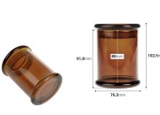 Staklena tegla 220mL sa staklenim poklopcem i hermetičkim zatvaranjem-dimenzije_slike