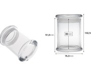 Providna staklena tegla 220mL sa staklenim poklopcem i hermetičkim zatvaranjem-dimenzije_slike