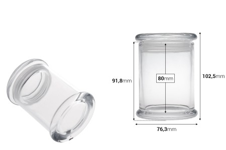 Providna staklena tegla 220mL sa staklenim poklopcem i hermetičkim zatvaranjem-dimenzije_slike