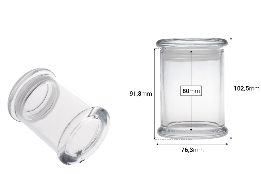 Providna staklena tegla 220mL sa staklenim poklopcem i hermetičkim zatvaranjem-dimenzije_slike