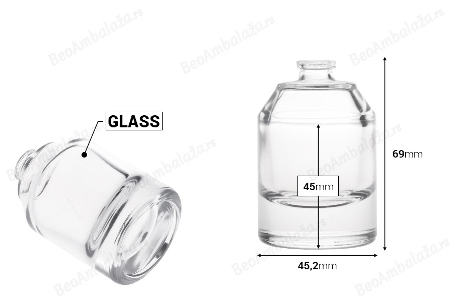 Luksuzna parfemska bočica 30 mL sa sigurnosnim Crimp zatvaranjem od 15 mm-dimenzije_slike