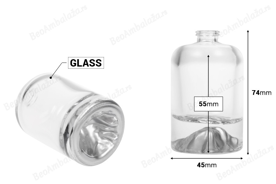 Parfemska bočica 30 mL sa sigurnosnim Crimp zatvaranjem od 15 mm i obojenim dnom-dimenzije_slike