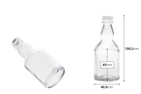 Staklena flašica 50 mL (PP 18) za piće ili ulje-dimenzije_slike