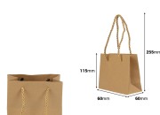 Papirna braon poklon kesa sa uvijenom ručkom 145x60x115mm - 12 kom-dimenzije_slike