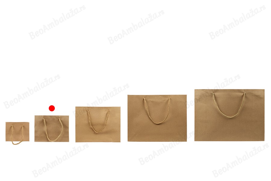 Papirna braon poklon kesa sa uvijenom ručkom 200x60x150mm - 12 kom-grupa_slika