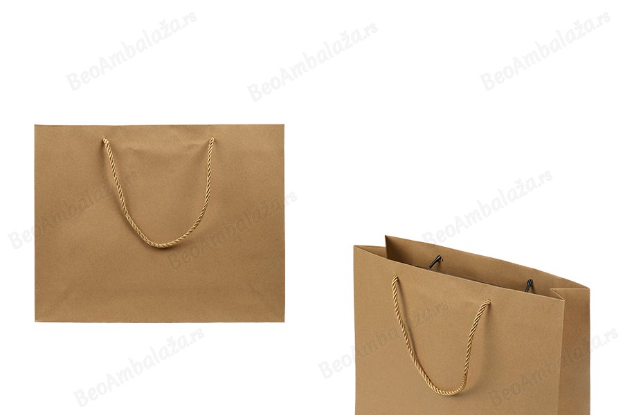 Papirna braon poklon kesa sa uvijenom ručkom 340x90x270mm - 12 kom-slika_proizvoda