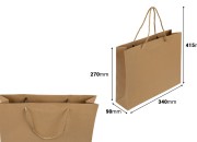 Papirna braon poklon kesa sa uvijenom ručkom 340x90x270mm - 12 kom-dimenzije_slike