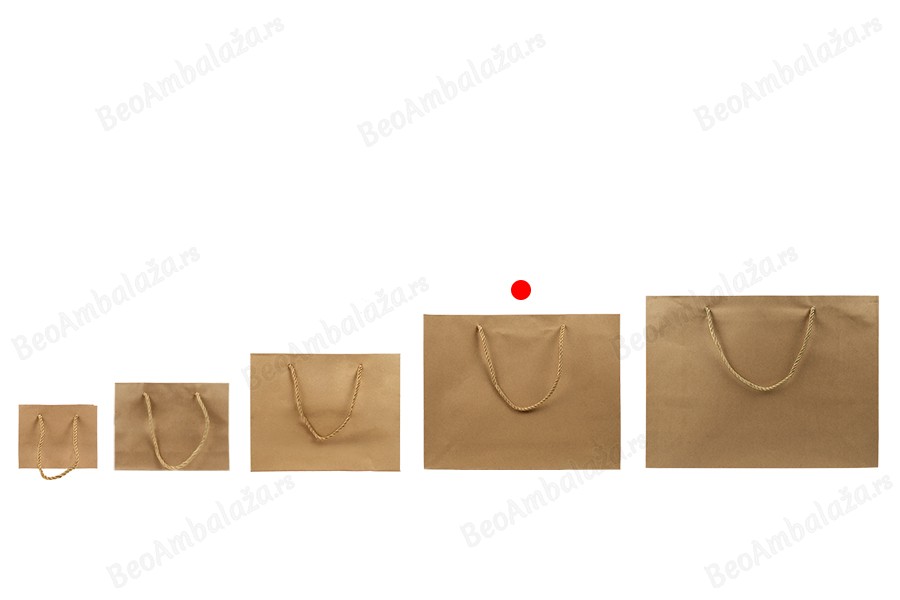 Papirna braon poklon kesa sa uvijenom ručkom 340x90x270mm - 12 kom-grupa_slika