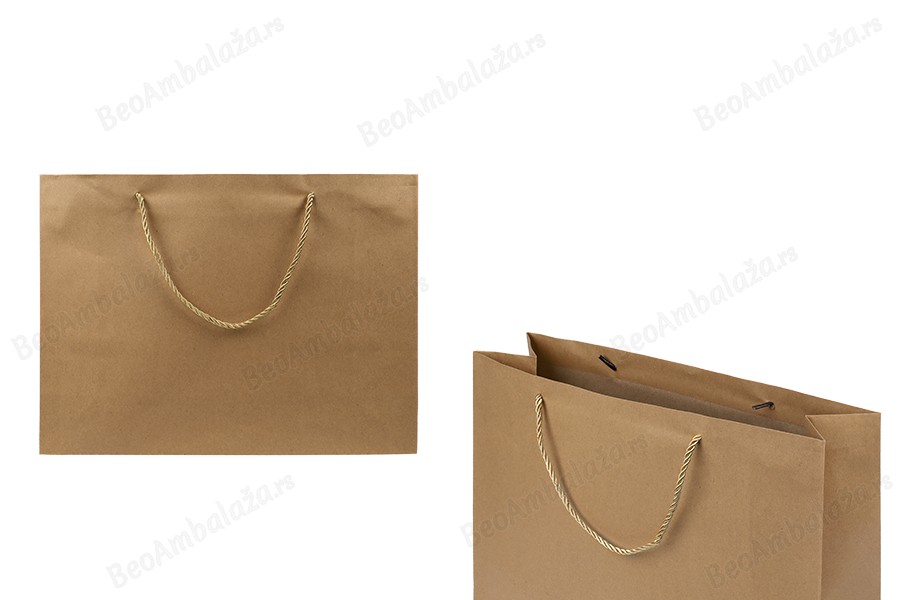Papirna braon poklon kesa sa uvijenom ručkom 400x130x300mm - 12 kom-slika_proizvoda