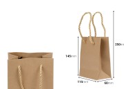 Papirna braon poklon kesa sa uvijenom ručkom 115x60x145mm - 12 kom-dimenzije_slike