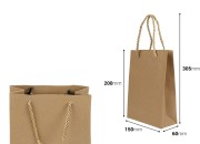 Papirna braon poklon kesa sa uvijenom ručkom 150x60x200mm - 12 kom-dimenzije_slike