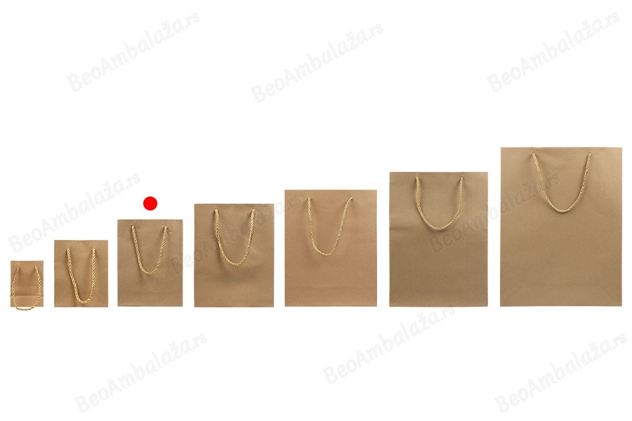 Papirna braon poklon kesa sa uvijenom ručkom 150x60x200mm - 12 kom-grupa_slika