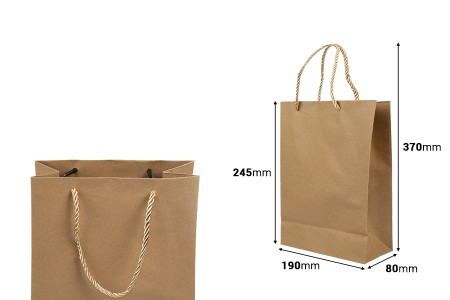 Papirna braon poklon kesa sa uvijenom ručkom 190x80x245mm - 12 kom-dimenzije_slike