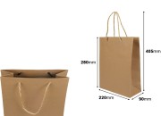 Papirna braon poklon kesa sa uvijenom ručkom 220x90x280mm - 12 kom-dimenzije_slike
