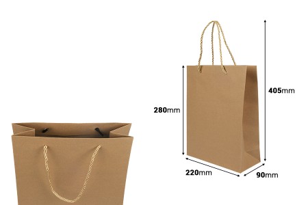 Papirna braon poklon kesa sa uvijenom ručkom 220x90x280mm - 12 kom-dimenzije_slike