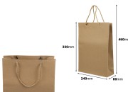 Papirna braon poklon kesa sa uvijenom ručkom 240x80x330mm - 12 kom-dimenzije_slike