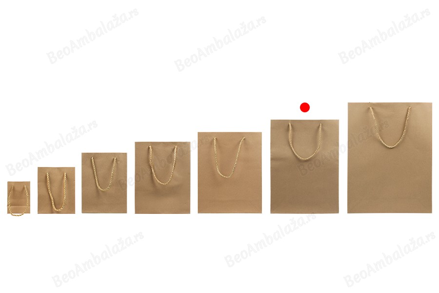 Papirna braon poklon kesa sa uvijenom ručkom 240x80x330mm - 12 kom-grupa_slika