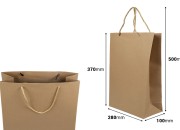 Papirna braon poklon kesa sa uvijenom ručkom 280x100x370mm - 12 kom-dimenzije_slike