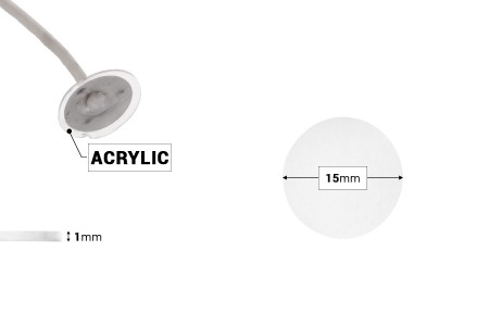 Dvostruko lepljive nalepnice za fitilje za sveće 15mm (akrilni materijal) - 56 kom-dimenzije_slike