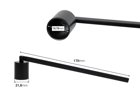 Metalni aparat za gašenje sveća (Inox) u crnoj boji-dimenzije_slike