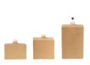 Staklena bočica za parfem 100 mL (15/400) pravougaonog oblika i gumirane bež boje-grupa_slika