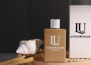 Staklena bočica za parfem 100 mL (15/400) pravougaonog oblika i gumirane bež boje-grupa_slika