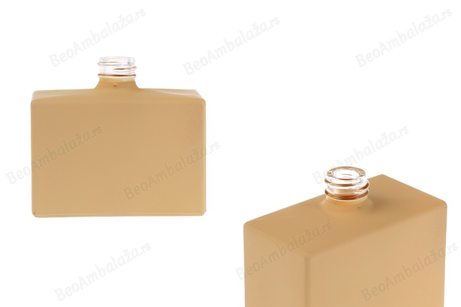 Staklena bočica za parfem 30 mL (15/400) pravougaonog oblika i gumirane bež boje-slika_proizvoda
