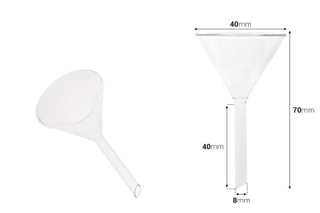 Stakleni levak prečnika 40 mm (prečnik cevčice 8 mm)-dimenzije_slike