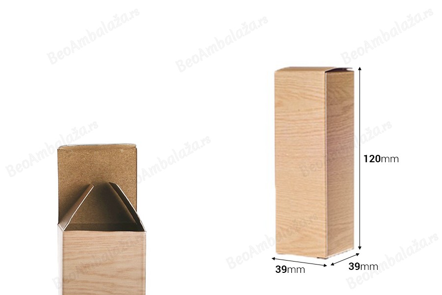 Kartonska kutija 39x39x120mm, u dezenu drveta - 50 kom-dimenzije_slike