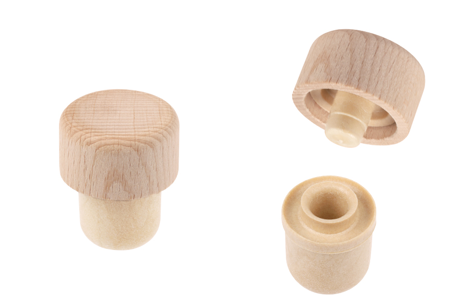 Sintetički silikonski čep PP23 sa protokom i drvenom odvojivom glavom 32x18-slika_proizvoda