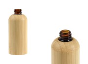 Staklena bočica za etarska ulja 50 mL sa PP18 grlom i presvlakom od bambusa-slika_proizvoda